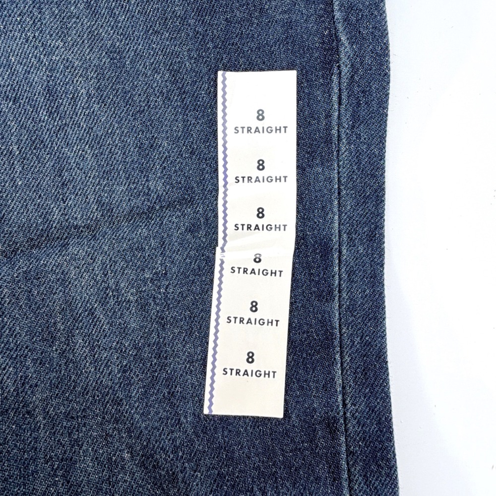 Cat & Jack Straight Jeans Girls Size 8 Dark Wash NEW Flexible Drawstring Denim - Picture 6 of 12
